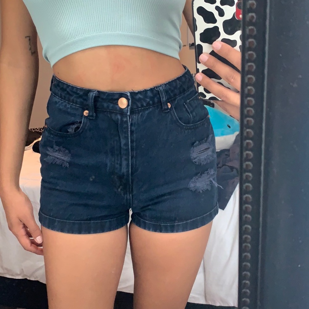 Dark blue high waisted shorts